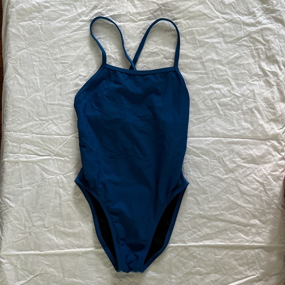 Deep blue tie back Jolyn bathing suit • “Jackson II” Style • Size 26